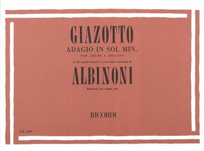 T. Albinoni: Adagio sol minore, Org