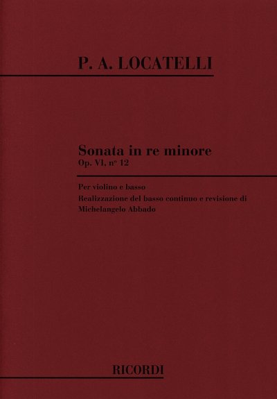 P.A. Locatelli: Sonata Da Camera In Re Mi, VlKlav (KlavpaSt)