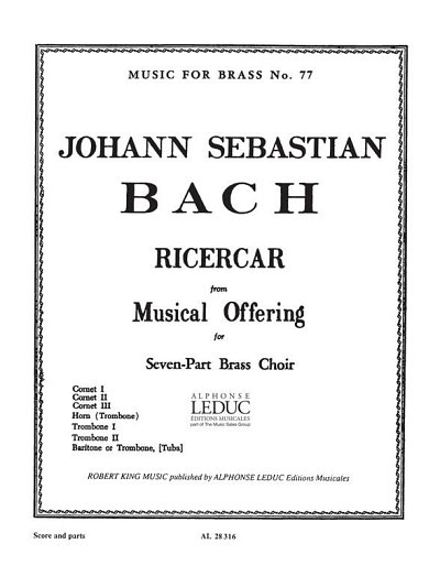 J.S. Bach: Ricercar, Blech7 (Pa+St)