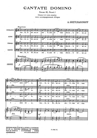 Gretchaninoff Alexander: Cantate Domino - Psalm 95