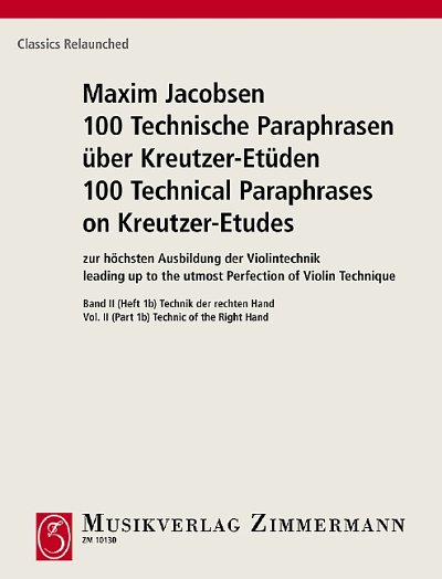 M. Jacobsen: 100 Technical Paraphrases on Kreutzer-Etudes