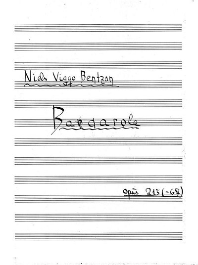 N.V. Bentzon: Barcarole Op. 215, Klav