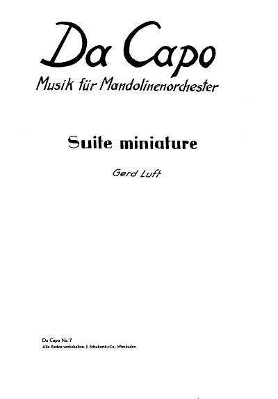 G. Luft: Suite Miniature, Zupforch (Part.)