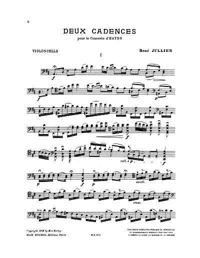 J. Haydn: 2 Cadences Violoncelle, Vc (Part.)