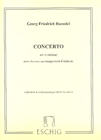 G.F. Händel: Concerto En Si Mineur Pour Alto Partiti (Part.)