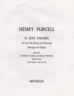 H. Purcell: O Give Thanks Unto The Lord, Gch;Klav (Chpa)