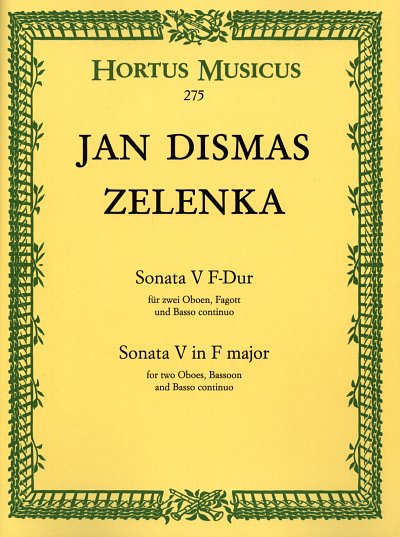 J.D. Zelenka: Sonata V F-Dur ZWV 181,5, 2ObFagBc (Pa+St)