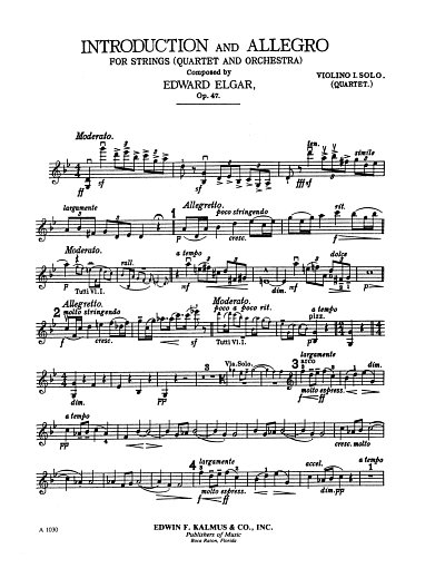 E. Elgar: Introduction and Allegro op. 47, 4StrStro (Vl1sol)