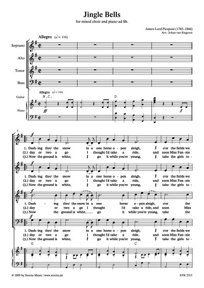 DL: J.L. Pierpont: Jingle Bells for choir (SATB) and piano