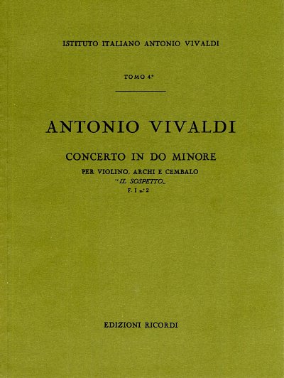 A. Vivaldi: Concerto per Violino, Archi e BC in Do m (Part.)
