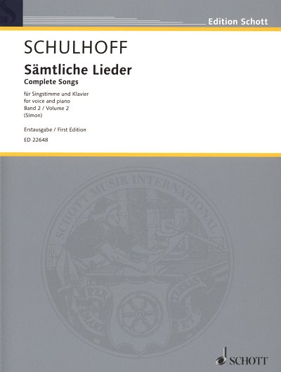 E. Schulhoff: Saemtliche Lieder II, GesKlav