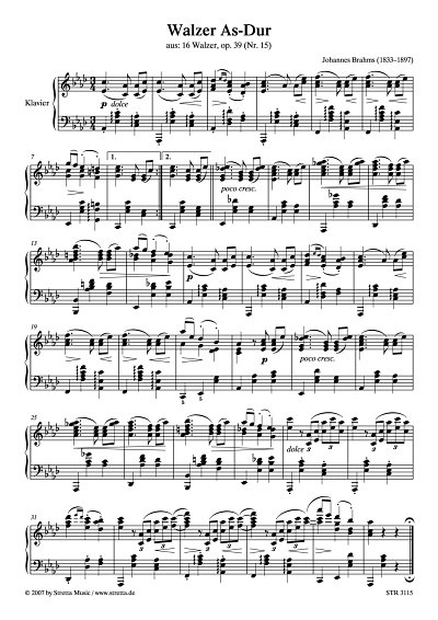 DL: J. Brahms: Walzer As-Dur aus: 16 Walzer, op. 39 (Nr. 15)