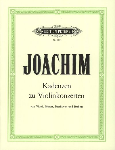 J. Joachim: Kadenzen zu Violinkonzerten, Viol