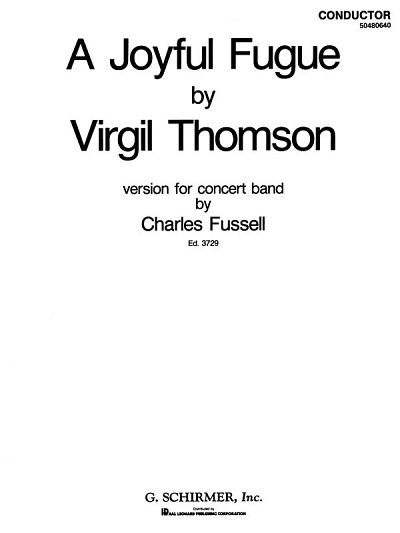 V. Thomson: A Joyful Fugue Con Band Score, Blaso (Part.)