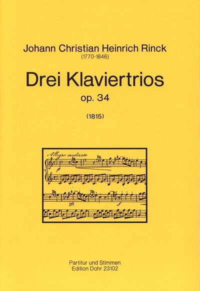 J.C.H. Rinck: Drei Klaviertrios op. 34, VlVcKlv (Pa+St)