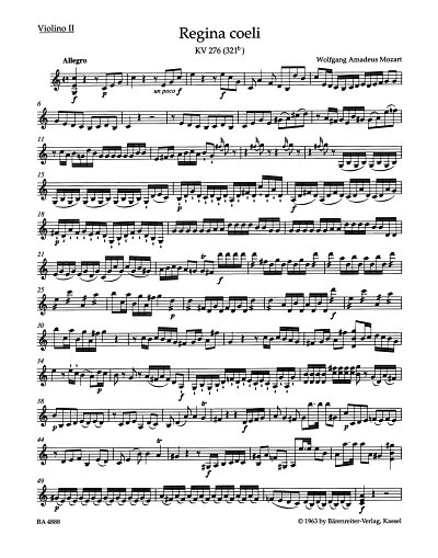 W.A. Mozart: Regina coeli KV 276 (321b)