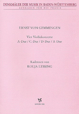G.E. VON: Kadenzen zu 4 Violinkonzerte., Violine