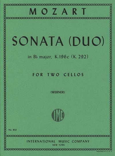 W.A. Mozart: Sonata B Flat Major K 292 (Bu)