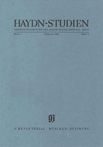 T.G./.F. Georg: Haydn-Studien Band 1 Heft 2 (Februar 1966)