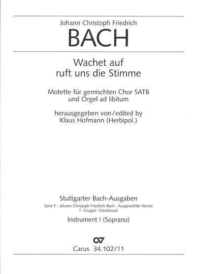 J.C.F. Bach: Wachet auf, ruft uns die Stimme, Gch;Org