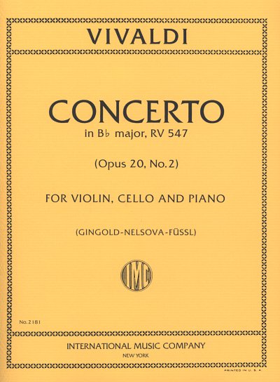 A. Vivaldi: Concerto B-Dur RV 547 Op 20/2