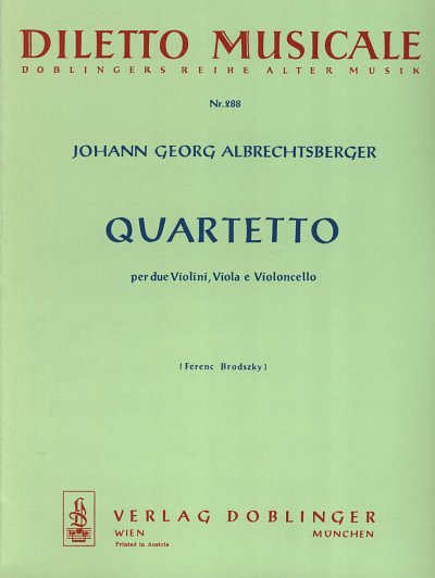 J.G. Albrechtsberger: Quartett G-Dur Diletto Musicale