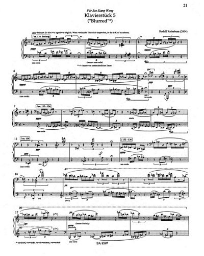 R. Kelterborn: Klavierstücke 1-6 (2001–2004)