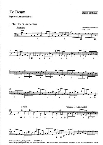 D. Scarlatti: Te Deum à 8 C-Dur (1721)