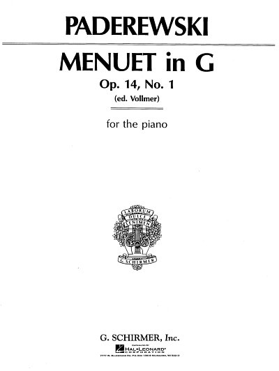 I.J. Paderewski: Menuet in G, Op. 14, No. 1