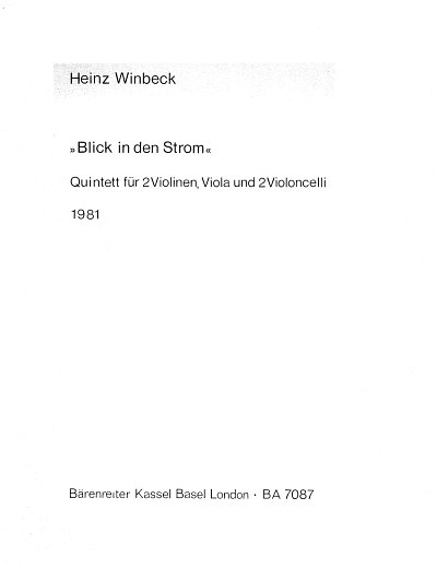 AQ: H. Winbeck: Blick in den Strom, 5Str (Part.) (B-Ware)