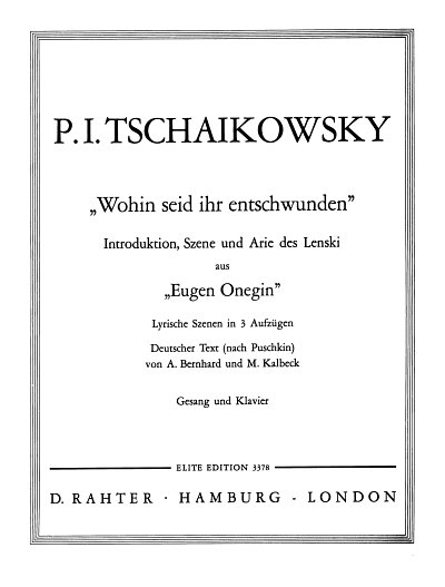 P.I. Tschaikowsky: Eugen Onegin op. 24 , GesKlav