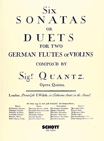 DL: J.J. Quantz: Six Sonatas or Duets, 2Fl/Vl (Sppa)