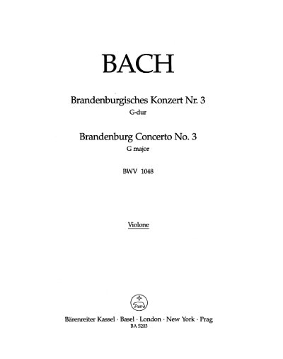 J.S. Bach: Brandenburgisches Konzert Nr. 3 G-Dur BWV, StroBc