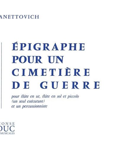 D. Zanettovich: Epigraphe pour une Cimetiere de Guer (Part.)