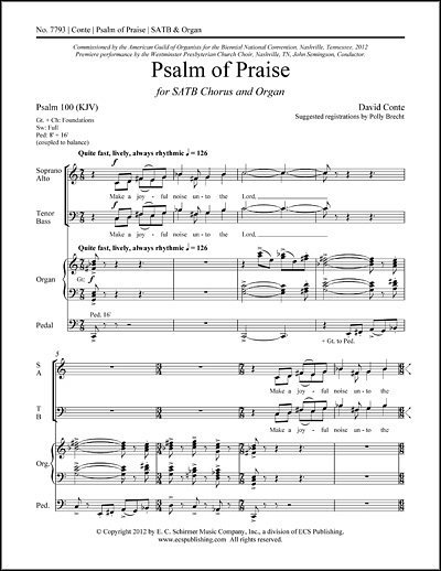 Psalm of Praise, GchOrg (Chpa)