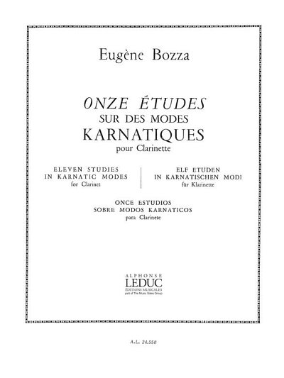 E. Bozza: 11 Etudes sur les Môdes karnatiques, Klar (Part.)
