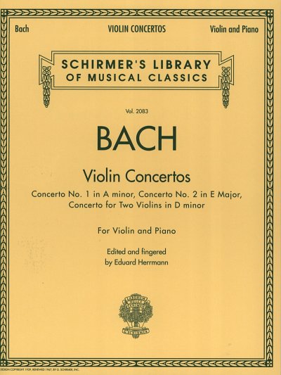 J.S. Bach: Bach - Violin Concertos, VlKlav (KlavpaSt)