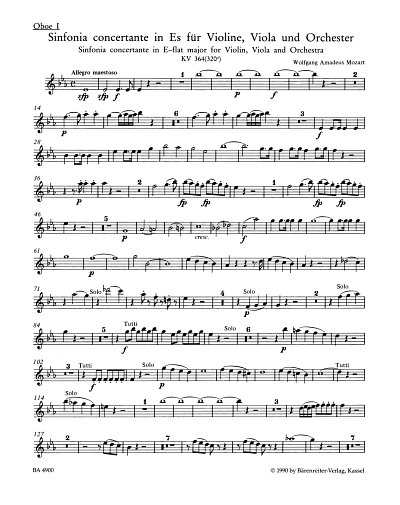 W.A. Mozart: Sinfonia concertante für Violine, Viola  (HARM)