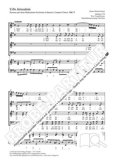 DL: M. Haydn: Urbs Jerusalem G-Dur MH 75 (1776), Gch4Bc (Par