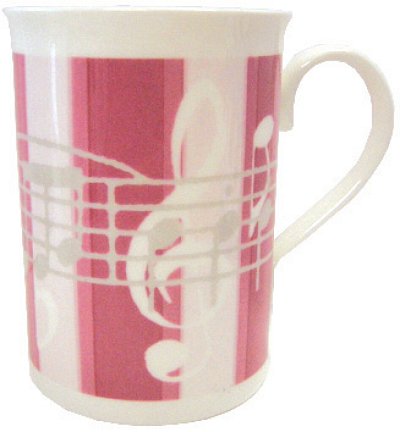 Mug Music Notes Pink Stripes