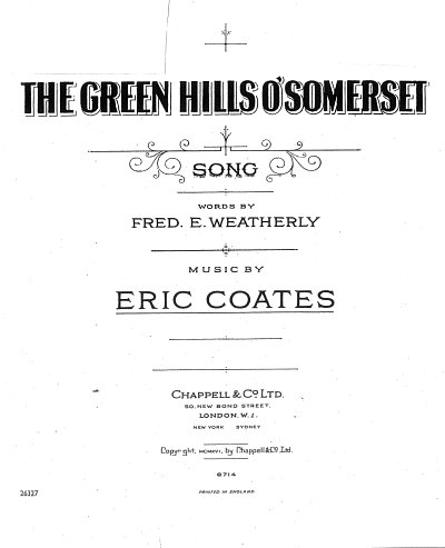 DL: E. Coates: The Green Hills O'Somerset, GesKlav