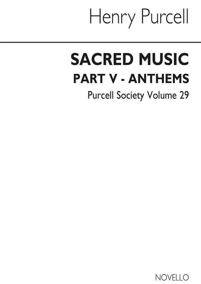 H. Purcell: Purcell Society Volume 29 - Sacred Music Pa (Bu)