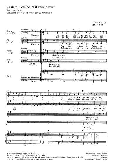 H. Schuetz: Cantate Domino canticum novum (Lobsinget Gott de
