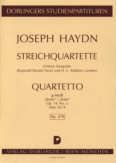 J. Haydn: Quartett G-Moll Op 74/3 Hob 3:74 (Reiter)