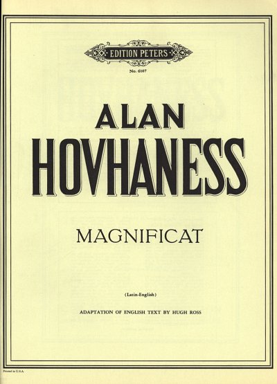 A. Hovhaness: Magnificat op. 157, 4GesGchOrch (Part.)