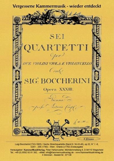 L. Boccherini: Sechs Streichquartette 8, 2VlVaVc (Stsatz)
