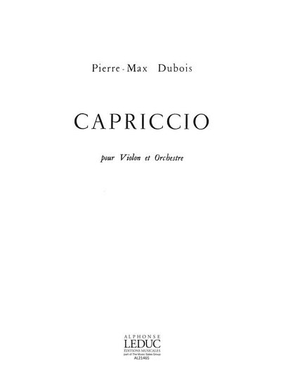 P.-M. Dubois: Capriccio, VlKlav (KlavpaSt)