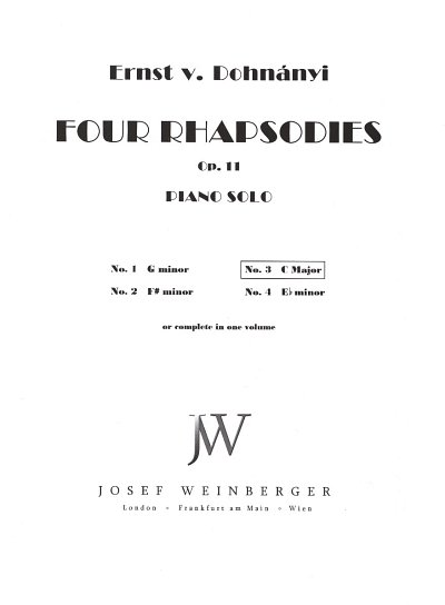 E. v. Dohnányi: Four Rhapsodies No. 3 in C Major op. 1, Klav