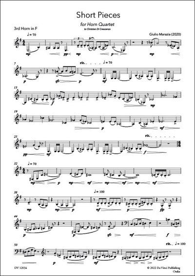 Short Pieces, for Horn Quartet, 4Hrn (Pa+St)