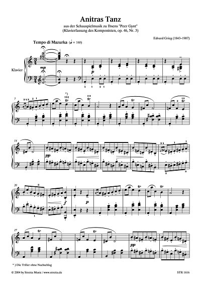 DL: E. Grieg: Anitras Tanz aus der Schauspielmusik zu Ibsens